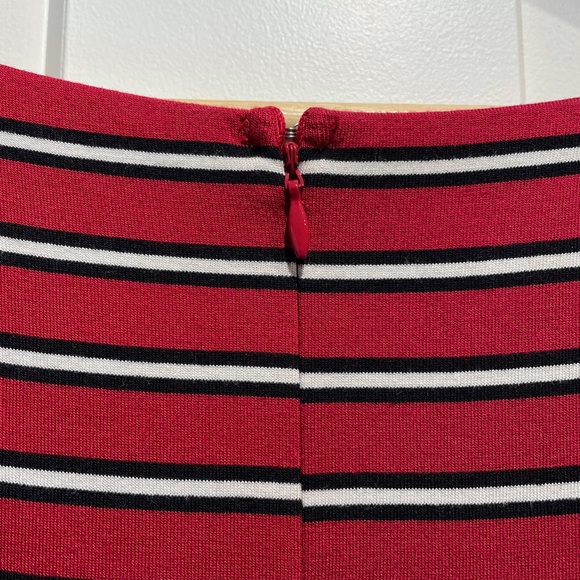 LOFT-Large Sleeveless red Striped Dress - Picture 3 of 5